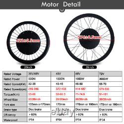 Fat Tire 48V 1000W 1500W 3000W 20 26 4.0 Tyre Front Rear Bicycle Hub Motor Wheel