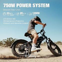 Fucare Electric Bike Dual Suspension Peak 1200W 32Mph Fat Tire Ebikes for Adults