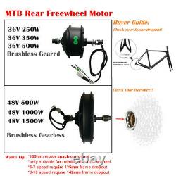 MTB E-bike Conversion Kit with KT-LCD3 Display Front/Rear Wheel Brushless Motor