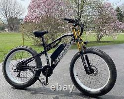 Mountain E-Bike Motorcycle Full Suspension 1500W 48V 17Ah Fat Tire Electric Bike