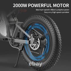 Mountain Moped Ebike Electric Bike 20 Inch Fat Tire 2000W 48V 20AH Men's Adults