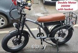 New 2000W Electric Motorcycle 48V Double Motor 18AH 204.0 Fat Bike Men Adults