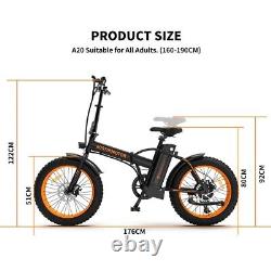 New Electric Folding Bike Bicycle FatTire City E bike Aostirmotor 20 500W 36V