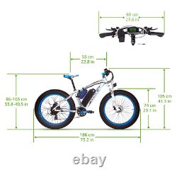 RICHBIT TOP-012 Electric Bicycle Bike 48V 1000W 21Speed E-bike 26'' 4.0 Fat Tire