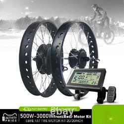 Snow Fat Bike E-bike Conversion Kit 48V 500-1500W 72V 3000W Hub Motor 20/26inch