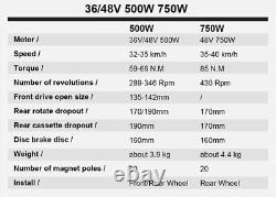 Snow Fat Tire E-bike Conversion Kit 48V 500-3000W 20/26inch Brushless Hub Motor