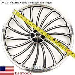 US Aluminum Bicycle Front or Rear Wheel 20 X 1.75/2.125/2.5'' eBike Chopper