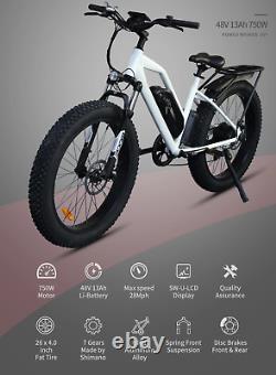 1000w Electric Bike Low Step Beach City Ebike 28mph 48v13ah Batterie 45 MI Gamme
