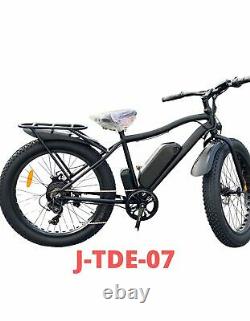 26.4 Pneus 750ww 48v/11.6ah Black Electric Fat Tire Mountain Snow, Beach E-bike