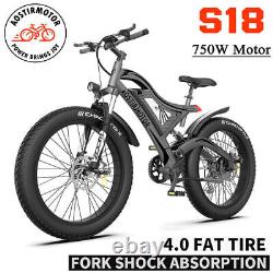 26 750w E-bike Fat Tire 48v 15ah Batterie Lithium Mountain Electric Bicyclettes Ca