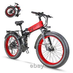 26 Vélo Électrique Pliant 1000w 48v/15ah Fat Tire E-bike Snow Mountain Bicycle