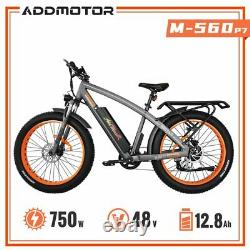 750w Electric Bike Addmoteur M-560 P7 Mountain 26 Fat Tire Ebike 12.8ah Batterie