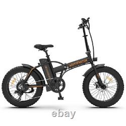 Aostirmotor 20 36v Vélo Électrique Vélo Pliant 12.5a Li-batterie Fattire Ebike