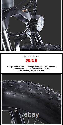 Electric Bike Fat Tyre 26 750w 48v 13ah Cruiser Black Premium Ebike 40 Km