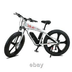 Electric Bike Fat Tyre 26 750w 48v 13ah Sharps White Ebike 27 Speed 50 Km Gamme