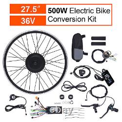 Kit de conversion de moteur de bicyclette électrique pour roue avant de VTT 27.5 pouces avec moteur de moyeu de roue avant de 500W 36V