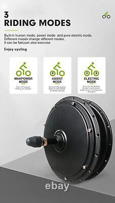 Kit de conversion de moteur de moyeu de vélo électrique à pneus gras 20/26 pouces 48V 72V 500-3000W