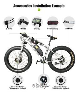 Kit de conversion de moteur de moyeu de vélo électrique à pneus gras 20/26 pouces 48V 72V 500-3000W