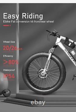 Kit de conversion de pneus gras pour vélo électrique 48V 500-3000W Roue moteur avant/arrière 20/26 pouces