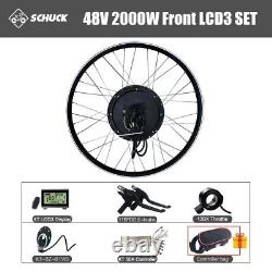 Kit de conversion de roue moteur sans balais sans engrenage avant pour vélo électrique 48V 2000W