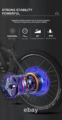 Kit de conversion de vélo électrique à pneus gras 3000W72V avec moteur de moyeu de roue avant et arrière de 1000W 48V