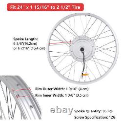 Kit de conversion de vélo électrique de roue avant 24 pouces 36V 750W pour pneu de 24x1.75-2.1
