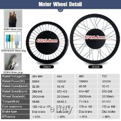 Kit de conversion pour vélo électrique 20 26 48V 1000W 1500W 72V 3000W moteur sans balais à moyeu