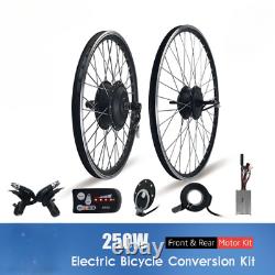 Kit de conversion pour vélo électrique 36V 48V 250W avec moteur sans balais à engrenage avant ou arrière 16-29700C