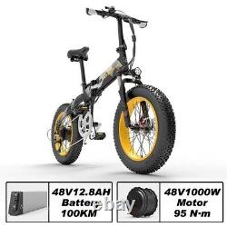 Lankeleisi Vélo Électrique Pliant 1000w4.0 Fat Tire Ebike 48v Mountain City Ebike