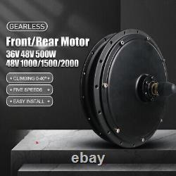 Moteur de moyeu de cassette de roue libre pour Ebike avant arrière 36V 500W 48V 1000W 1500W 2000W