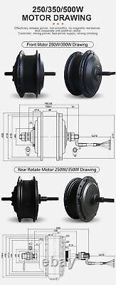 Moyeu moteur de roue avant arrière 36V 48V 250W 350W 500W pour kit de conversion de vélo électrique