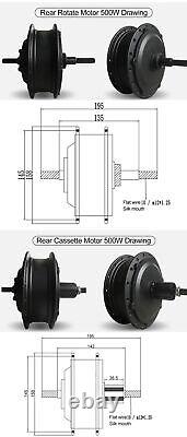 Moyeu moteur de roue avant arrière 36V 48V 250W 350W 500W pour kit de conversion de vélo électrique