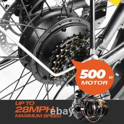 Paselec 500w Vélo Électrique Pliant 20 Pouces Fat Pneu Vélo Pliable E-bike Noir