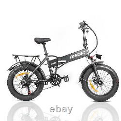 Paselec 500w Vélo Électrique Pliant 20 Pouces Fat Pneu Vélo Pliable Ebike Noir