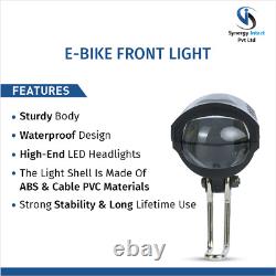 Phare avant LED pour vélo électrique, Phare avant LED EBIKE, Nouvelle lumière LED pour vélo (Pack de 5)