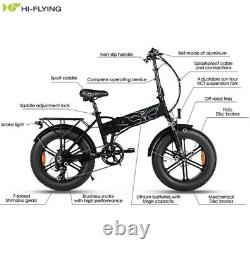 Pliage Électrique E-bike 500w-48v, Fat Tyre 20 Inch 12.5ah, Speed 30mph