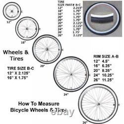 Remplacement de roue avant/arrière en aluminium pour vélo électrique 20 pouces 20×1.75/2.125/2.5.
