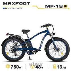Rénové Maxfoot Mf18p Retro 750w Vélo Électrique 26 Fat Tire Beach Ebike