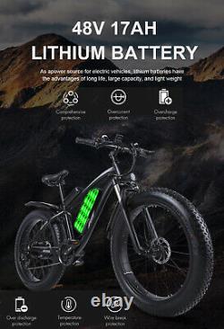 Vélo De Montagne Électrique 1000w 48v Motor 4.0 Fat Tire Kit Vélo Mtb 17ah Battry