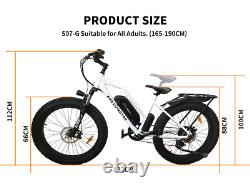 Vélo De Moto De 750w 48v 13ah Batterie Ebike 26in Fat Tire Electric Mountain Beach
