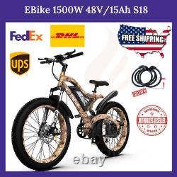 Vélo Électrique 1500w S18 48v/15ah Fat Batterie Amovible Tire Mountain Beach Ebike