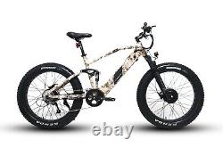 Vélo Électrique 48v 1500w Awd 26 Fat Tire Dual-motor E-bike Beach Snow Ebike