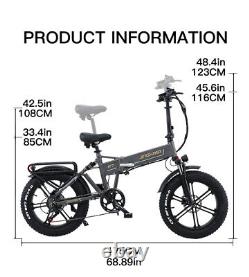 Vélo Électrique 800w Fat Tire 45 Km/h Vélo De Montagne Adulte Vélo Pliant 7 Vitesse
