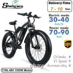 Vélo Électrique De 26 Pouces 1000w 48v E-mountain Vélo Fat Tire Vélo Ebike Shimano