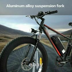 Vélo Électrique Ebike Shimano 7 Speed Mountain Bicycle Lithium Batterie Fat-tyres