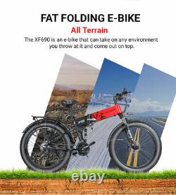 Vélo Pliant Électrique De Montagne 1000w 48v 14.5ah Full Suspension Fat Tire E-bike