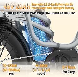 Vélo de montagne électrique avec cadre bas E Bikes Peak 1000W 48V20Ah, siège double