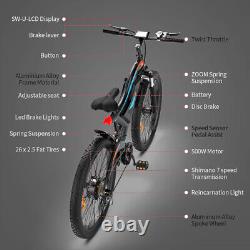 Vélo électrique AOSTIRMOTOR 500W Ebike 48V 15A avec Batterie Amovible et Pneus Gras