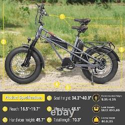 Vélo électrique E-Bike 750W 48V 30AH Vélos pour adultes 20 Fat Tire Mountain Ebikes