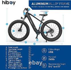 Vélo électrique Hiboy P6 pour adultes, moteur de 750W, VTT avec pneus larges de 26 x 4.0